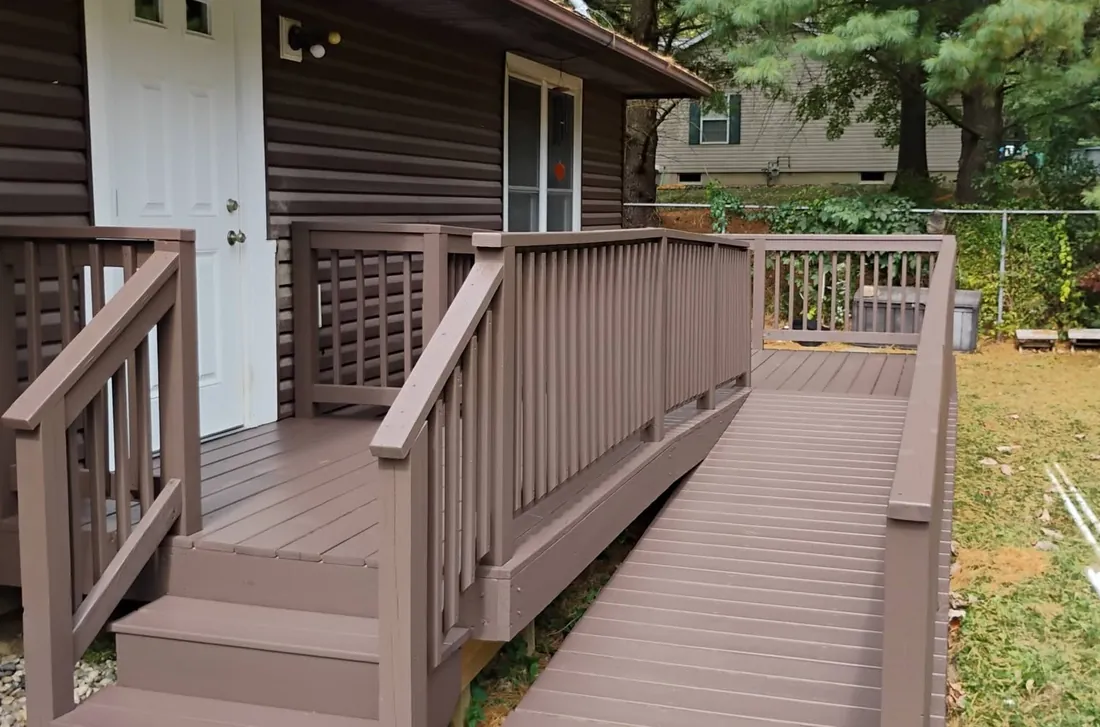Same deck and ramp after, stripped and refinished